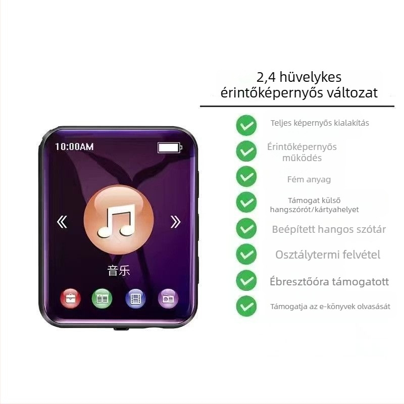 Diáknak szánt MP4/MP5 érintőképernyős hordozható médialejátszó Bluetooth-kapcsolattal olvasáshoz és zenéhez