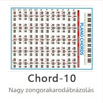 Zongoraakkord-diagram — 157 g bevonatos papír, modell Chord-10 Debier, csomagolás: átlátszó zacskó, eredet: Foshan
