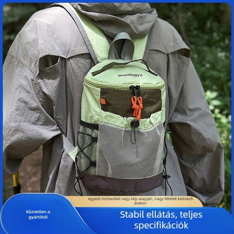 Uniszex nylon hátizsák túrázáshoz és utazáshoz, légáteresztő, poliészter bélés, ívelt vállpántok