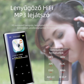 M27 Bluetoothos MP3 lejátszó, 1,8 hüvelykes színes érintőképernyővel, WAV zene, AVI/AMV videó, 8 óra lejátszás