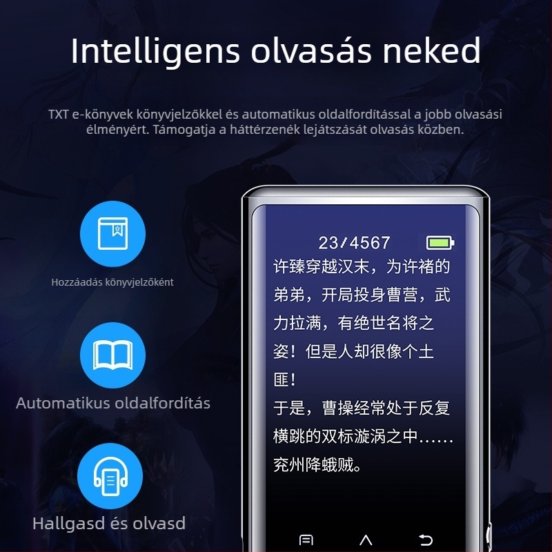 M27 Bluetoothos MP3 lejátszó, 1,8 hüvelykes színes érintőképernyővel, WAV zene, AVI/AMV videó, 8 óra lejátszás