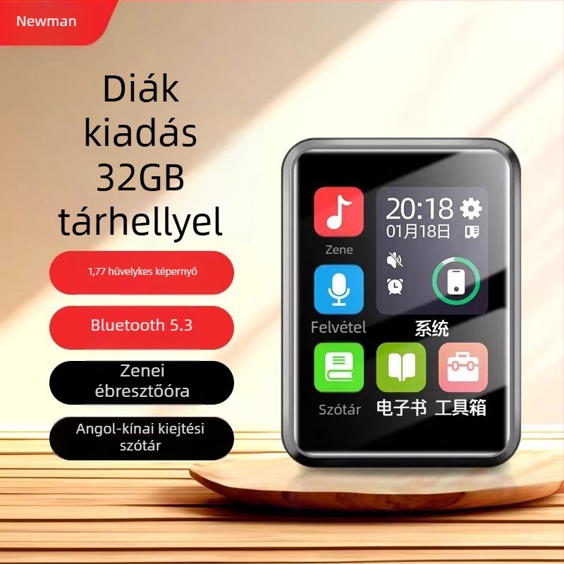 Newman A18 Bluetooth szótár MP3 lejátszó diákoknak – angol hallgatás és zene, 1.77 inch TFT kijelző