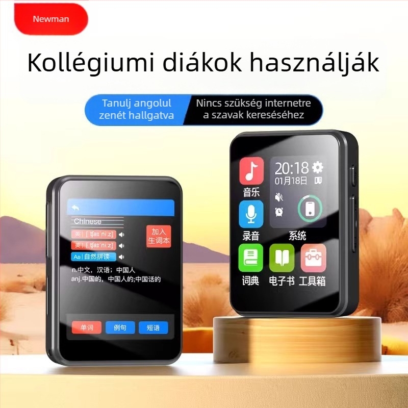 Newman A18 Bluetooth szótár MP3 lejátszó diákoknak – angol hallgatás és zene, 1.77 inch TFT kijelző