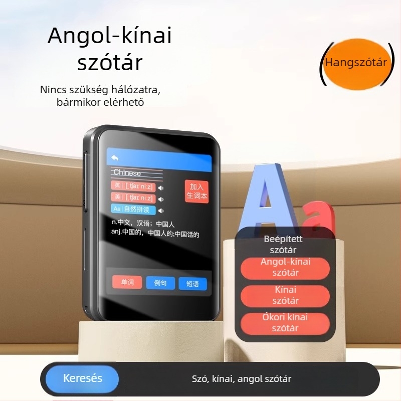 Newman A18 Bluetooth szótár MP3 lejátszó diákoknak – angol hallgatás és zene, 1.77 inch TFT kijelző