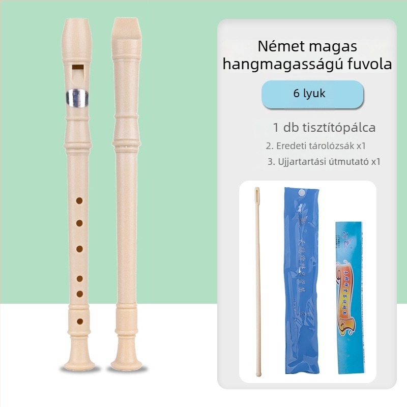 Swan rekorder, 6-héjú kezdő gyerekeknek, német stílusú magas tónusú gyakorló hangszer az osztály számára