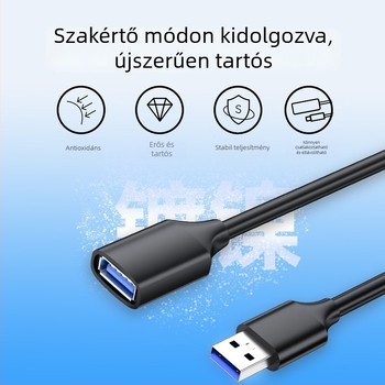 USB 3.0 hosszabbító kábel, férfi–női csatlakozóval, laptophoz, egérhez és billentyűzethez