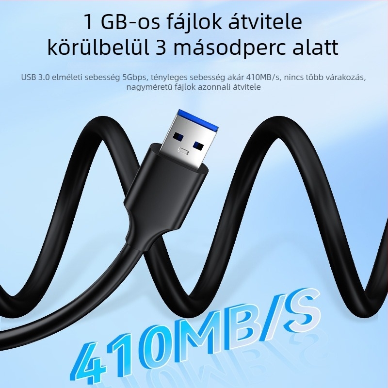 USB 3.0 hosszabbító kábel, férfi–női csatlakozóval, laptophoz, egérhez és billentyűzethez