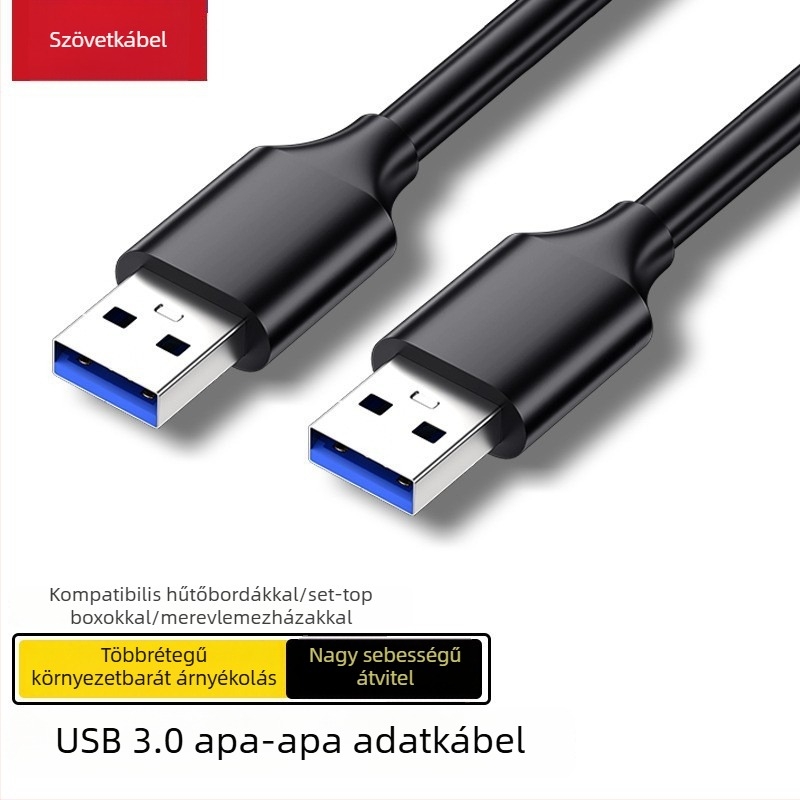 USB 3.0 hosszabbító kábel, férfi–női csatlakozóval, laptophoz, egérhez és billentyűzethez