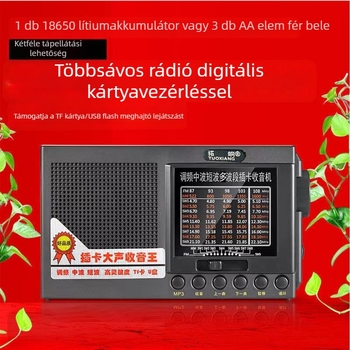 Bulking T-6625 idősek rádiója, hordozható, teljes sávú FM, akkumulátor, USB, MP3, beépített hangszóró