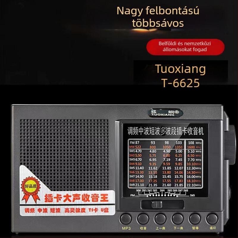 Bulking T-6625 idősek rádiója, hordozható, teljes sávú FM, akkumulátor, USB, MP3, beépített hangszóró