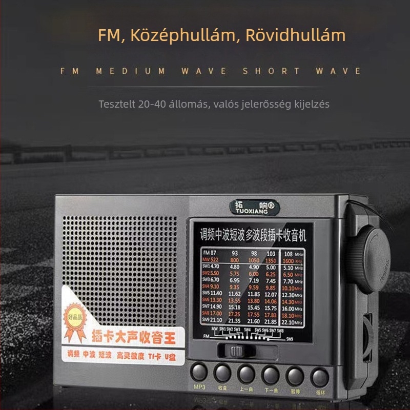 Bulking T-6625 idősek rádiója, hordozható, teljes sávú FM, akkumulátor, USB, MP3, beépített hangszóró