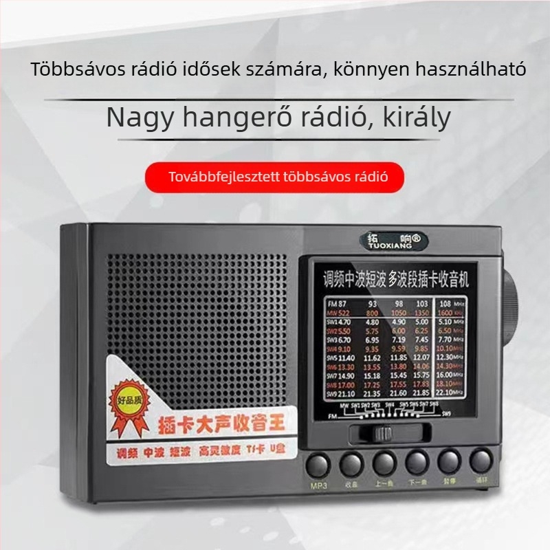 Bulking T-6625 idősek rádiója, hordozható, teljes sávú FM, akkumulátor, USB, MP3, beépített hangszóró