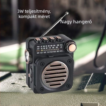 Mini több sávos rádió Bluetooth-készülékkel és kártyaolvasóval, FM/AM/SW, USB MP3