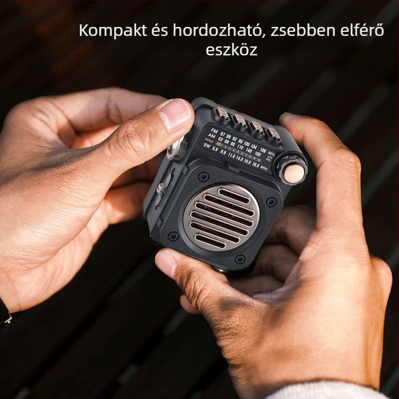 Mini több sávos rádió Bluetooth-készülékkel és kártyaolvasóval, FM/AM/SW, USB MP3