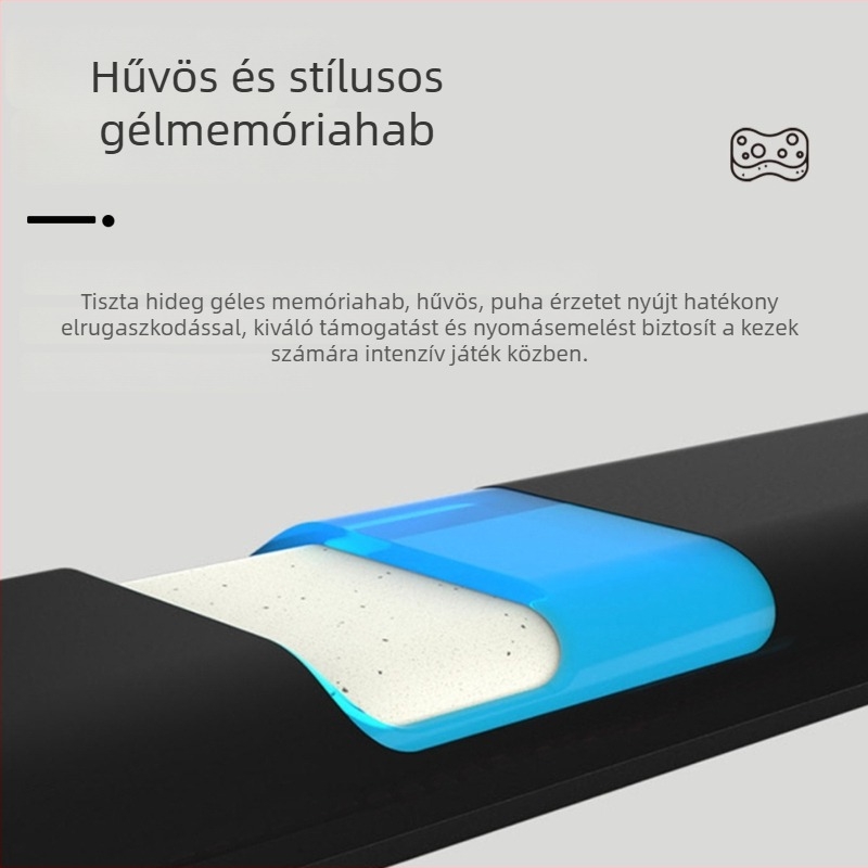 Nagy memóriahabos csukló alátét billentyűzethez és egérhez – WT-002, csúszásmentes, játékhoz és irodába