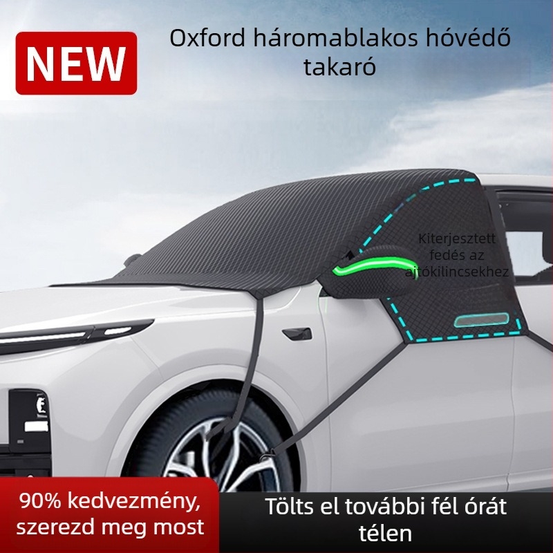 Autó első szélvédőjére illő hóvédő – Oxford anyag, mágneses rögzítés, universalus illeszkedés, minimalist stílus