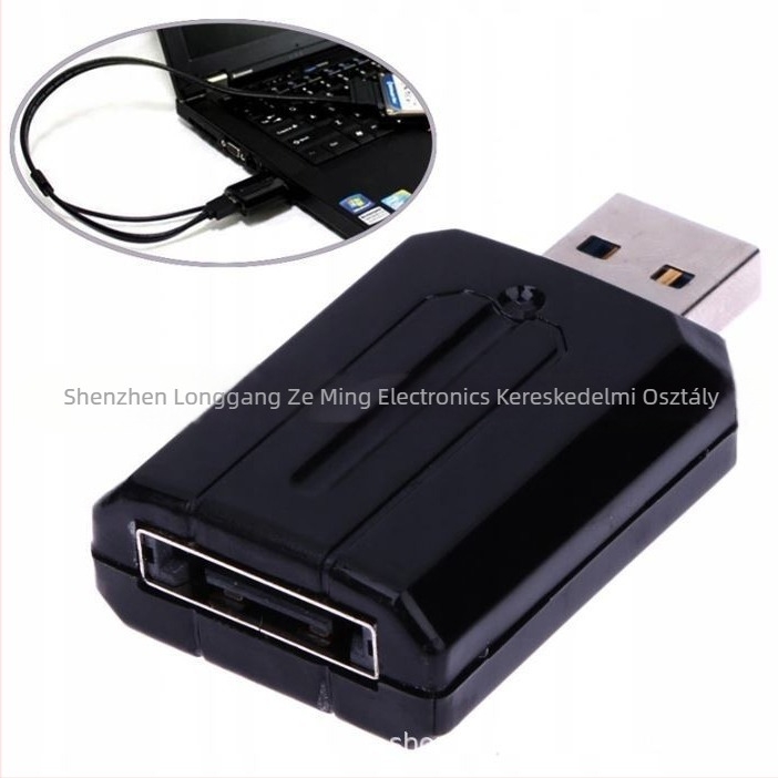 USB 3.0-tól eSATA adapter – USB 3.0 interfész, 3.0 adatátvitel, rézmag, egyfejű csatlakozó