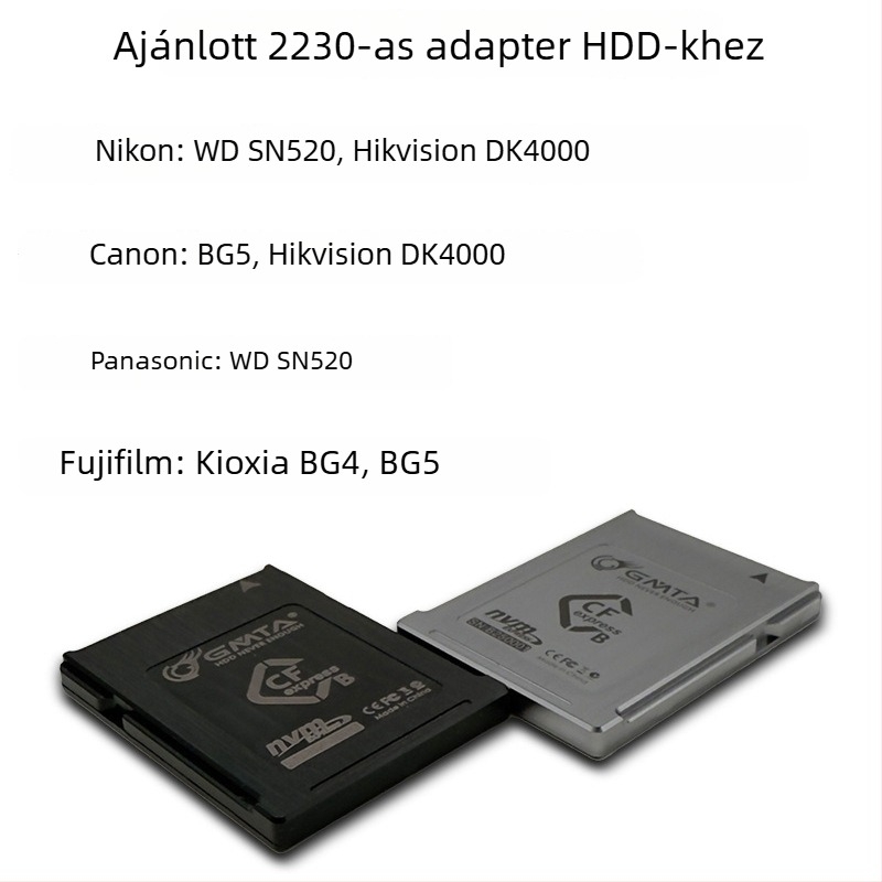 Adapterkártya – CFEB05, alumínium ötvözet, CFexpress 4.0 tok a kamera memóriakártyájához