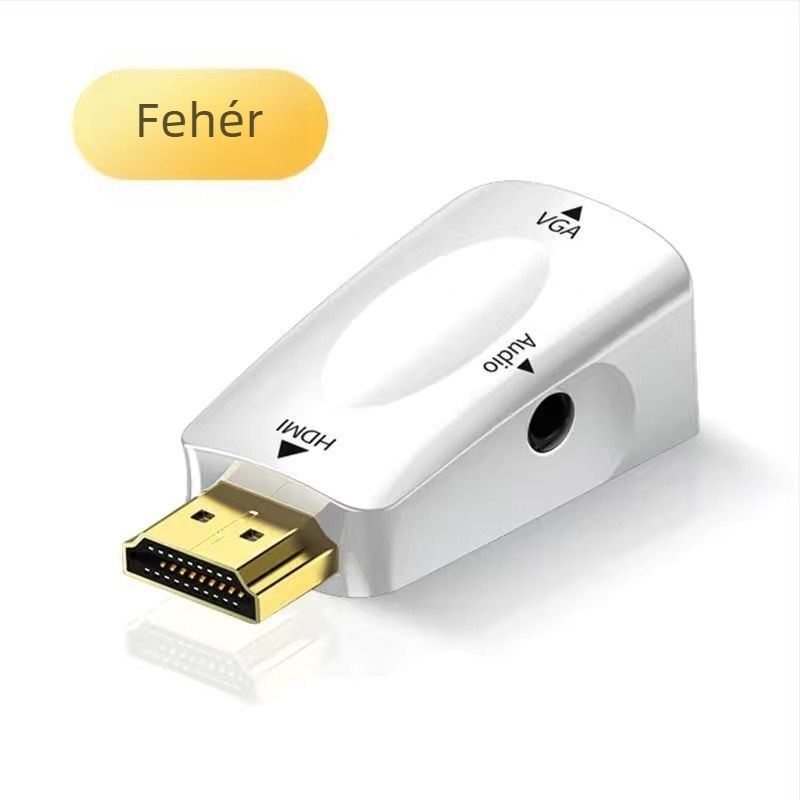 HDMI férfi–VGA női átalakító, adapter monitorhoz/projektorhoz/TV-hez audióval