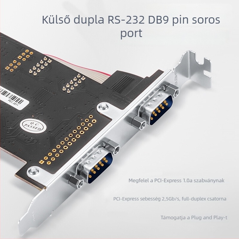 Win as Pec-2011 PCIe–RS232 többcsatornás bővítő kártya