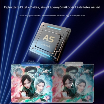 Vezeték nélküli 4K képernyővetítő dongle, 5G két-sávos Wi-Fi, Bluetooth és TF-kártya-támogatás