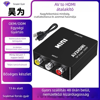 AV–HDMI videó konverter 1080P RCA bemenettel