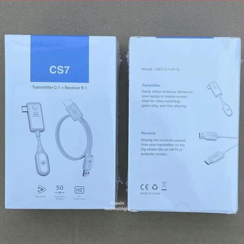 CS7 Vezeték nélküli HDMI-bővítő USB-C-vel, Plug-and-Play, képernyő-tükrözés 1080p