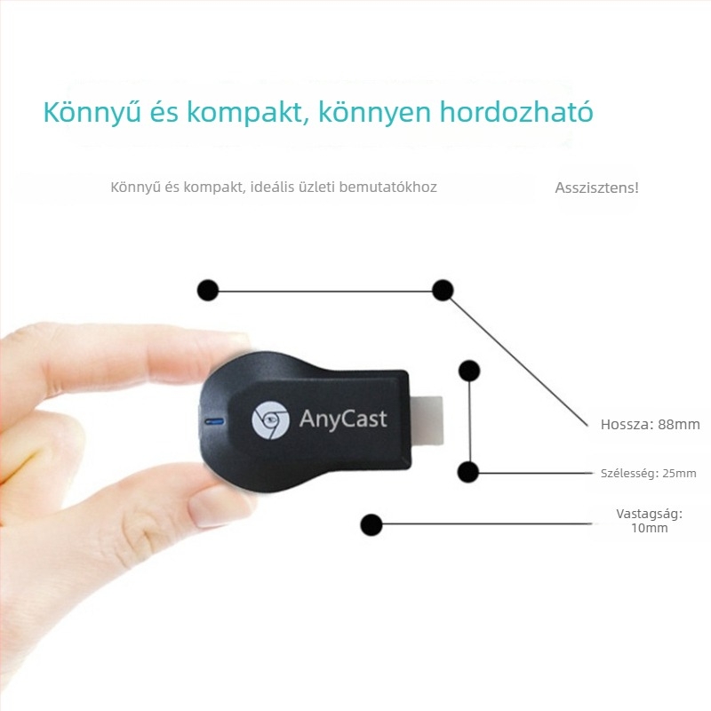 Anycast M2 Plus vezeték nélküli HDMI képernyő-mirroring adapter – Android kompatibilis, 1080p, 128MB memória