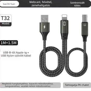 OTG patch kábel hangszerhez - 1.5 m, rézmag, 480 Mbps