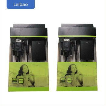 VGA-HDMI adapter hanggal, modell LBB-V-H-L, HDMI interfész, 1080p felbontás, rézmagú, számítógép VGA–ról TV HDMI-re