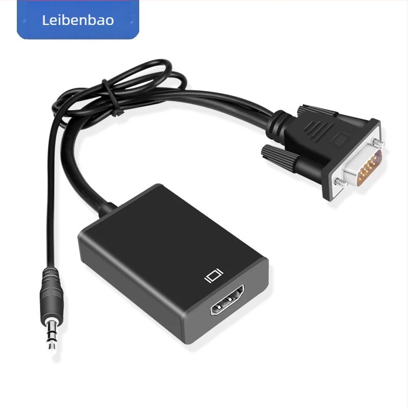 VGA-HDMI adapter hanggal, modell LBB-V-H-L, HDMI interfész, 1080p felbontás, rézmagú, számítógép VGA–ról TV HDMI-re