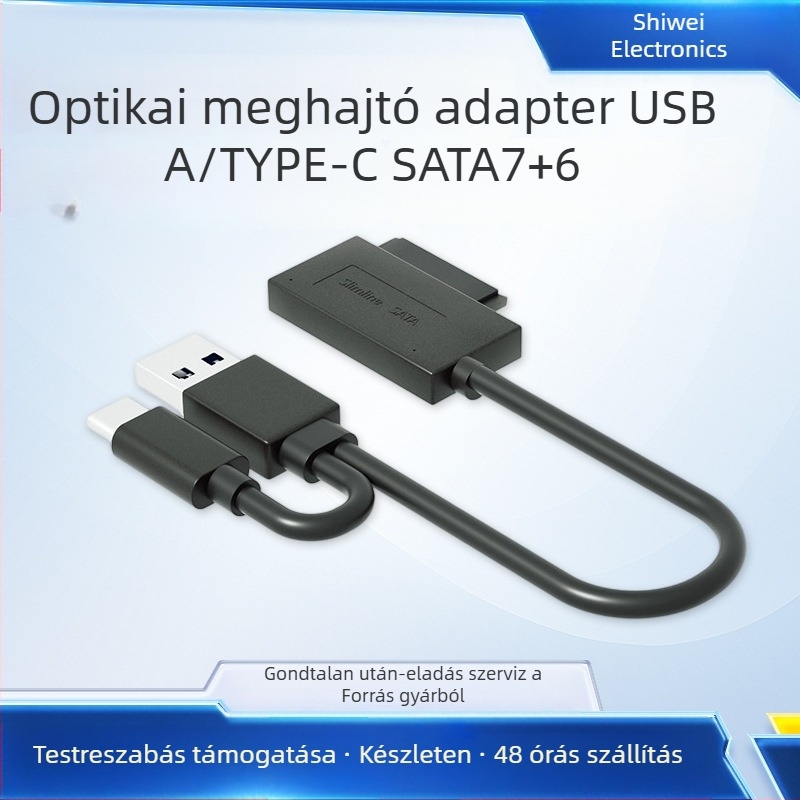 SATA külső adapterkábel USB 2.0, 50 cm, rézmaggal, egyfejű csatlakozó