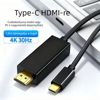 Type-C to HDMI adapter kábel – HDMI interfész, Cs5261 chip, rézmag