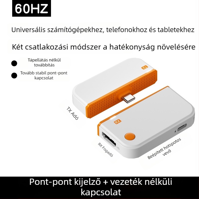 HDMI vezeték nélküli képernyő-tükröző adapter telefonhoz és PC-hez — 1080p, 1 GB RAM, Windows-kompatibilis, Modell CHD09