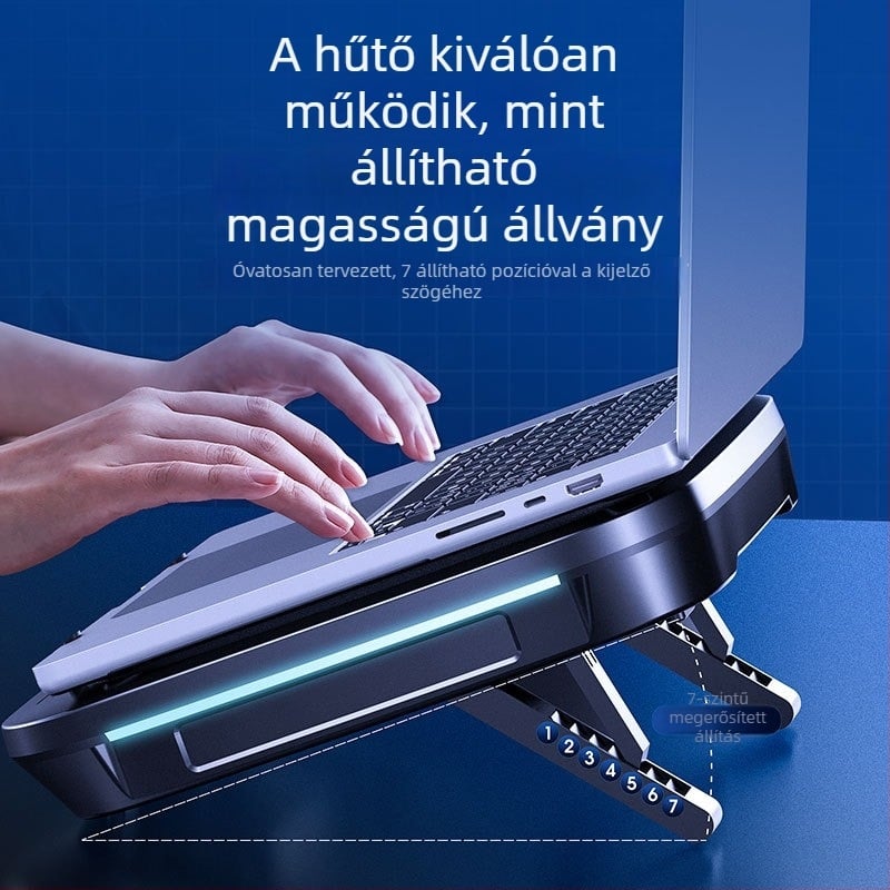 Notebook hűtőalap, modell FL08, 1 ventilátorral, levegőhűtés, műanyag