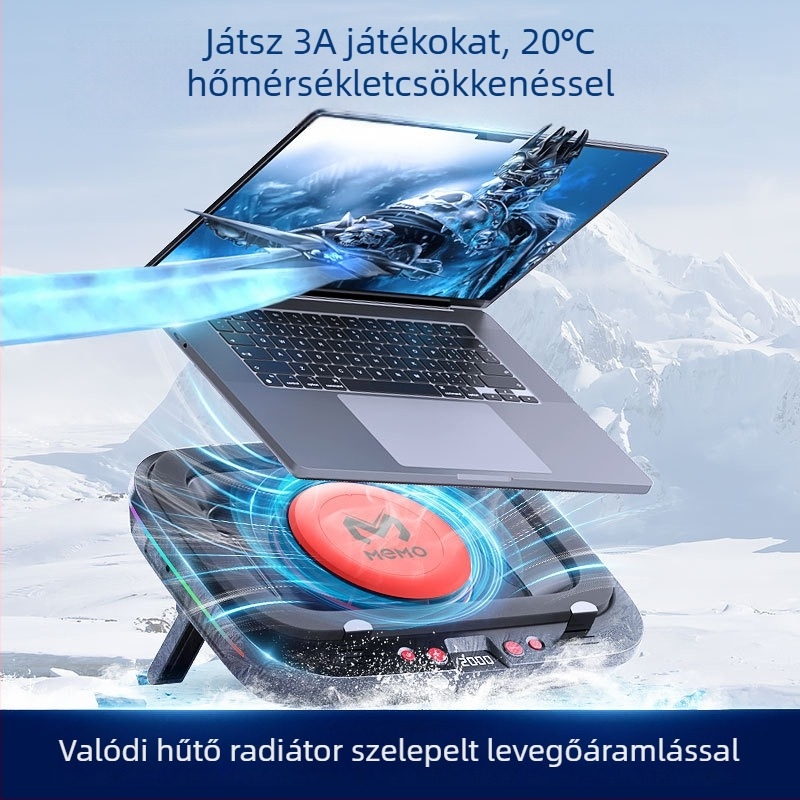 Notebook hűtőalap, modell FL08, 1 ventilátorral, levegőhűtés, műanyag