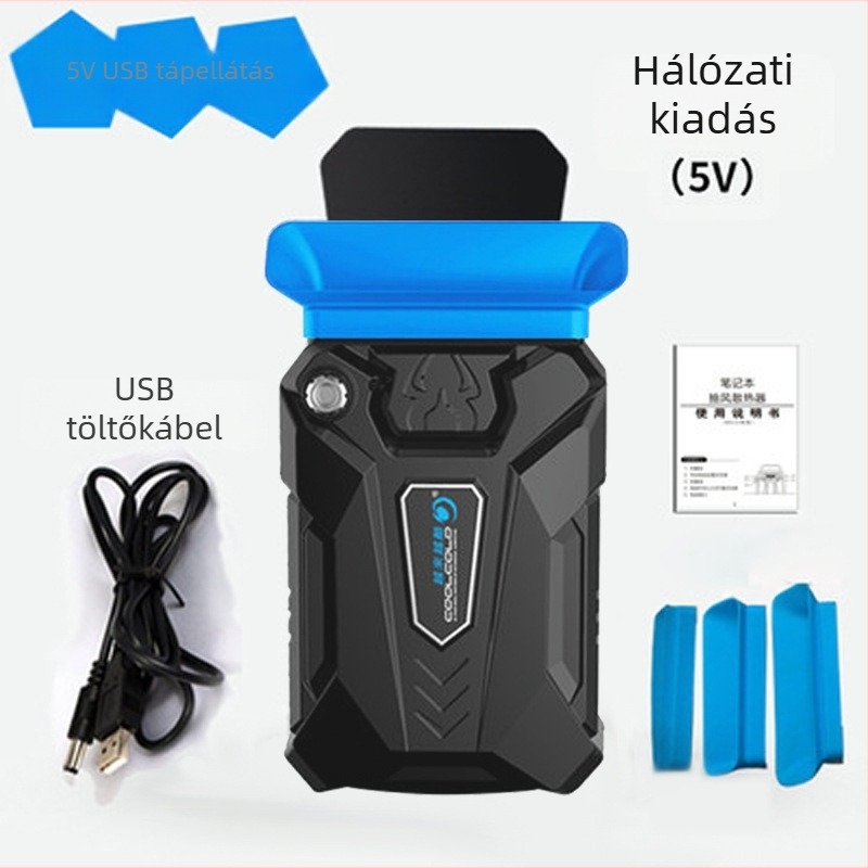 Laptop hűtő 1 ventilátorral, műanyag ház, tömeg 0,23 kg