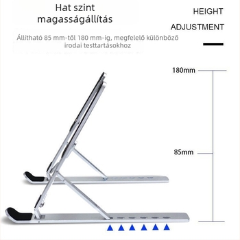 XY-08 laptop hűtőállvány | alumínium ötvözet, háromszöges tartó, stabil és csúszásmentes, 0,23 kg