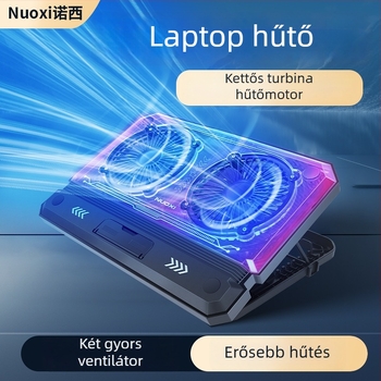 C300 laptop hűtő radiátor két ventilátorral, 60 cm-es kábel, műanyag test