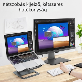 Notebook hűtő alumínium házzal, levegőhűtés, két ventilátor, 1,3 kg, kompatibilis a Playbookkal