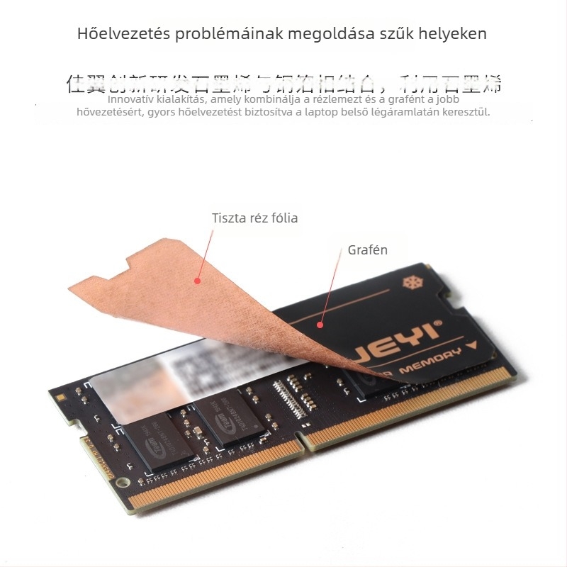 Notebook memória hűtő, réz + grafén, DDR4/DDR5 kompatibilis, memória modulokhoz, 50 g