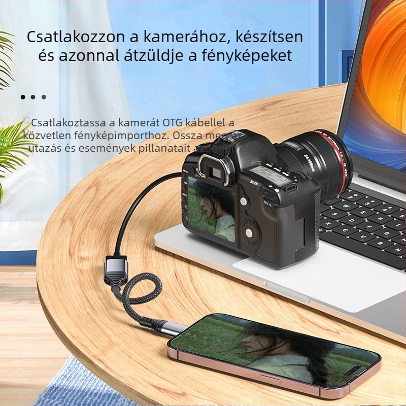 Type-C OTG adapter kábel, USB 3.2 női csatlakozó, 18 cm hosszú, rézmag, kiváló teljesítményű chip, modell KX-130, 5 Gbps adatátvitel