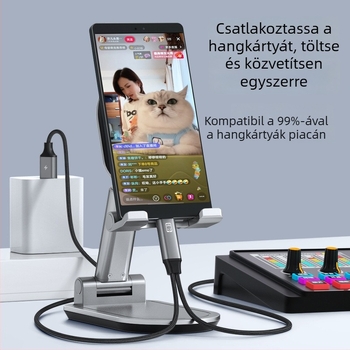 Külső USB DAC/fejhallgató-amp USB-C–USB, független tápegységgel, kétkimenet, DAC chip, 1 m kábel, MK14/MK15