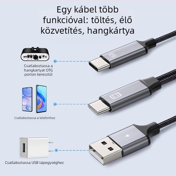 Külső USB DAC/fejhallgató-amp USB-C–USB, független tápegységgel, kétkimenet, DAC chip, 1 m kábel, MK14/MK15
