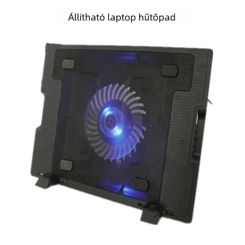 Laptop hűtőradiátor S700, 60 cm kábel, fém háló, ventillátoros hűtés, kompatibil notebookokkal és ultrabookokkal
