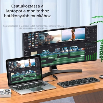 Type-C to HDMI kábel 4K, 0,2 m, rézmagú, kiváló minőségű chip, 5 Gbps