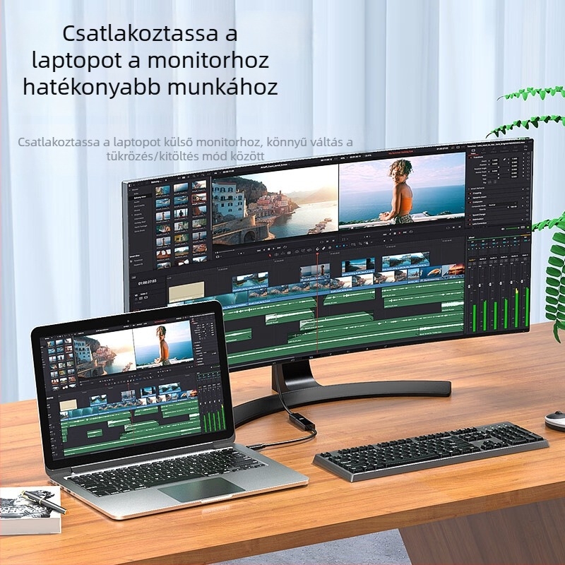 Type-C to HDMI kábel 4K, 0,2 m, rézmagú, kiváló minőségű chip, 5 Gbps