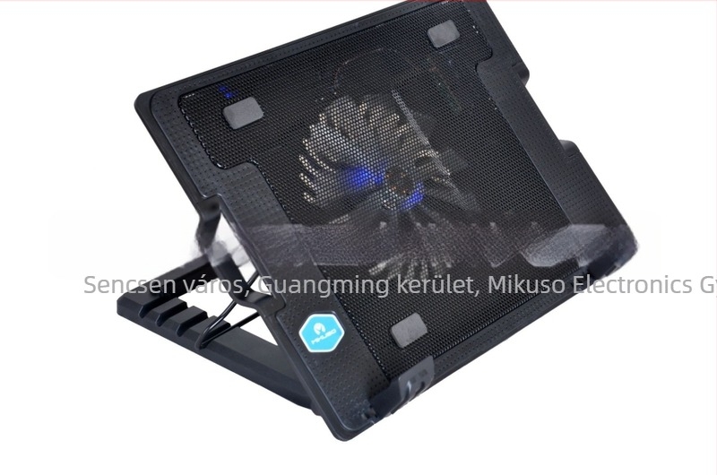 MIKUSO laptophűtő, fejlesztett verzió, 235 modell, fémháló, ventilátoros hűtés
