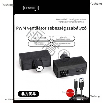 Laptop hűtő radiátor PWM-szabályzóval, négy-vezetékes ventilátorvezérléssel, termoelektromos hűtéssel, USB-C tápegítéssel, két hőcső