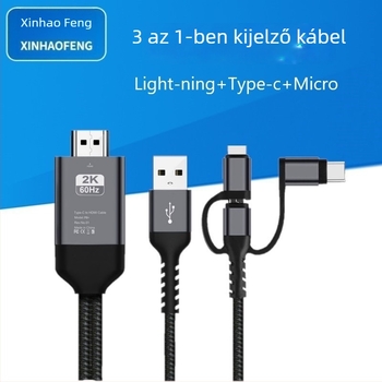 Type-C HDMI három az egyben mobilképernyő tükröző adapter, 1–3 osztó, HDMI interfész, 1080p, importált chip